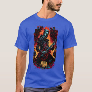 サイバパンクギターギフトギタリストロックコンサートフェスティー Tシャツ