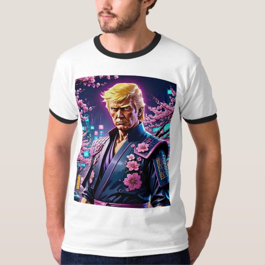 サイバパンクドナルド・トランプ侍ティー Tシャツ (正面)
