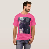 サイバパンクパンサーSF未来型野生動物都市 Tシャツ (正面フル)