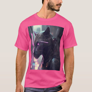 サイバパンクパンサーSF未来型野生動物都市 Tシャツ
