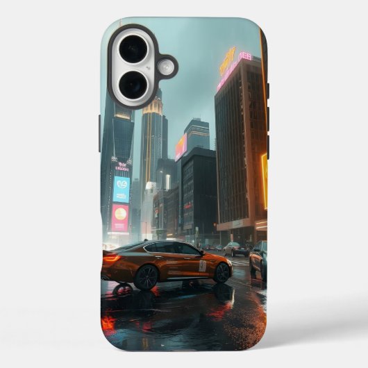 サイバパンク高層ビル市内車 Case-Mate iPhoneケース (裏面)