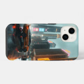 サイバパンク高層ビル市内車 iPhoneケース (裏面横)