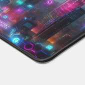 サイバンプンク市街スケープSFデザイン デスクマット (コーナー)