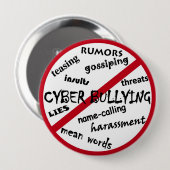 サイバーいじめの禁止、嫌がらせや脅威などのボタン 缶バッジ (正面&裏面)