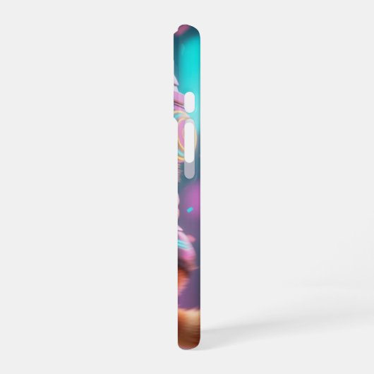 サイバーかわいい猫スマホケース iPhone 16ケース (左側面)