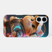サイバーかわいい猫スマホケース iPhone 16ケース (裏面横)