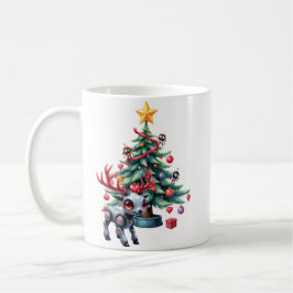 サイバーなトナカイとクリスマスツリー コーヒーマグカップ
