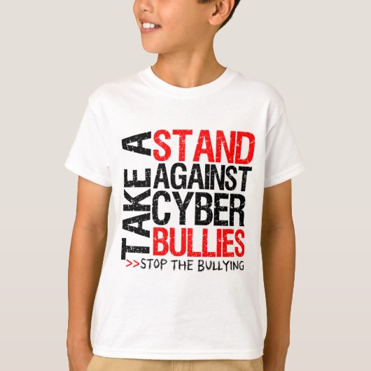 サイバーのいじめっ子に対する立場を取って下さい Tシャツ (正面)