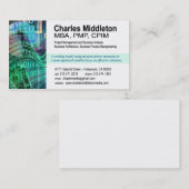 サイバーの技術1の名刺のテンプレート(白か水) 名刺 (正面/裏面)