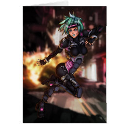 サイバーの警察のマンガの女の子