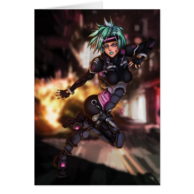 サイバーの警察のマンガの女の子 (正面)