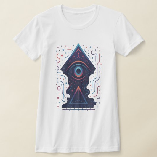 サイバーアイ – Mystic Portal Geometryデザイン Tシャツ (レイダウン)