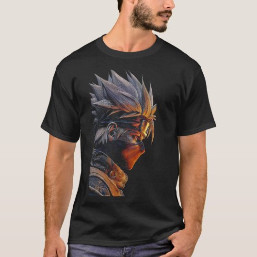 サイバーウォリアー アニメTシャツ | 未来のファンタジーC Tシャツ (正面)