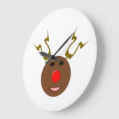 サイバークリスマストナカイの壁掛け時計 ラージ壁時計 (傾斜)