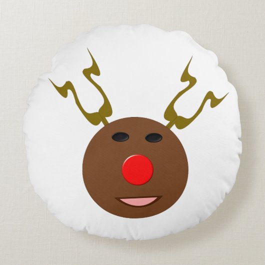サイバークリスマストナカイ枕 ラウンドクッション (正面)