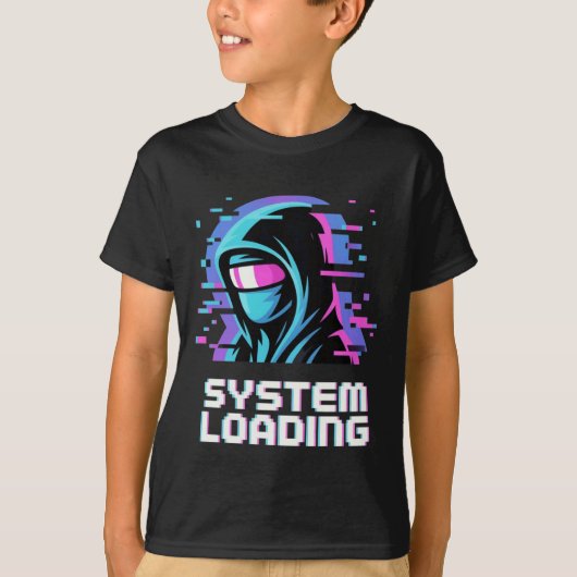 サイバーグリッチパーカーアート Tシャツ (正面)