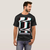 サイバーグリッチ モッド ストライプ Tシャツ (正面フル)