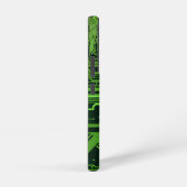 サイバーグリーンPCB回路基板トレースパターンアート SAMSUNG GALAXYケース (右側面)