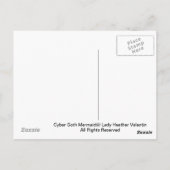 サイバーゴシックマーメイドジェリーフィッシュファンタジーはがき ポストカード (裏面)