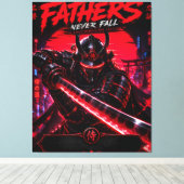 サイバーサムライ父Canvasウォールアート キャンバスプリント (インサイチュ (ウッドフロア))