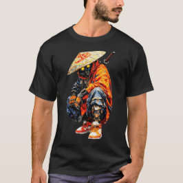サイバーサムライ パレットナイフ オレンジ Tシャツ