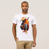 サイバーサムライ パレットナイフ オレンジ Tシャツ (正面フル)