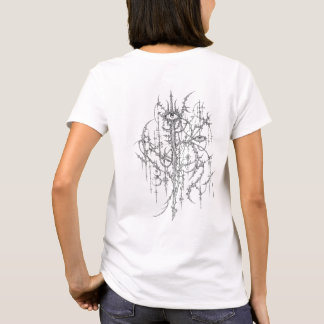 サイバーシジリズムの繊細なゴシックアイペン画 Tシャツ