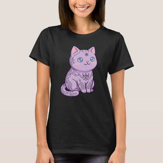 サイバーシジリズム 猫 Tシャツ (正面)