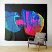 サイバースカル – 未来解剖学アート タペストリー (インサイチュ(横))