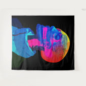 サイバースカル – 未来解剖学アート タペストリー (正面(横))