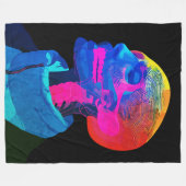 サイバースカル – 未来解剖学アート フリースブランケット (正面(横))