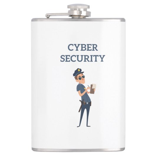 サイバーセキュリティクール：パトロール中の警官 フラスク (正面)