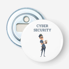 サイバーセキュリティクール：パトロール中の警官 栓抜き