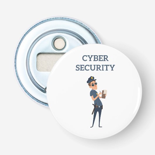 サイバーセキュリティクール：パトロール中の警官 栓抜き (正面)