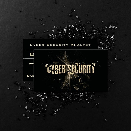 サイバーセキュリティデータインターネットアナリスモダント金ゴールド 名刺