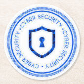 サイバーセキュリティバッジシール ラウンドペーパーコースター (正面)
