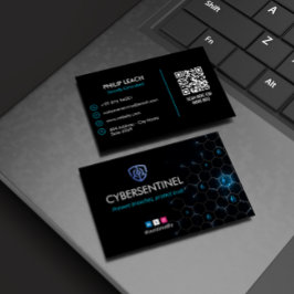 サイバーセキュリティビジネス | シンプルダーク未来的 名刺