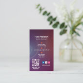 サイバーセキュリティビジネス | モder紫色のパルス 名刺 (スタンド正面)