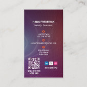 サイバーセキュリティビジネス | モder紫色のパルス 名刺 (正面)