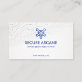 サイバーセキュリティビジネス | 未来的なシンプル白 名刺 (裏面)