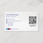 サイバーセキュリティビジネス | 未来的なシンプル白 名刺 (正面)