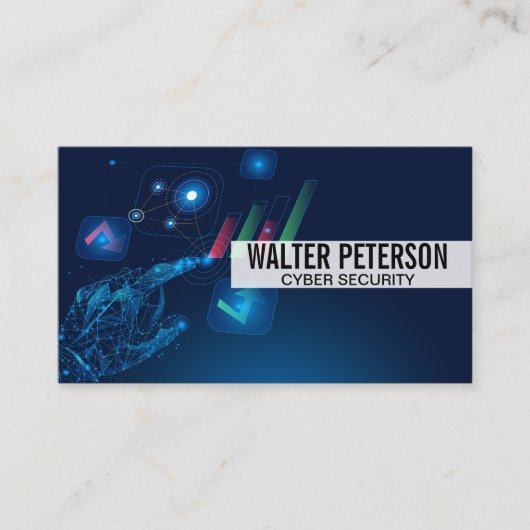 サイバーセキュリティ | デジタルトレイル | データ情報グラフィック 名刺 (正面)