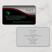 サイバーセキュリティ、レッドスウッシュ、メタリック効果 名刺 (正面/裏面)