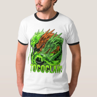 サイバードラゴン三体 リンガーシャツ – ネオン グリーン T Tシャツ