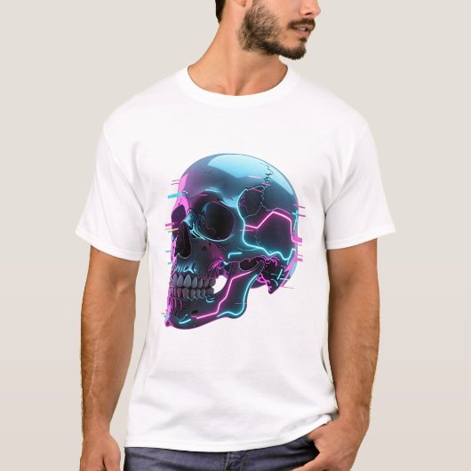 サイバーネオンスカル Tシャツ (正面)