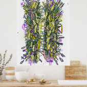 サイバーハッカーの落書き ポスター (キッチン)