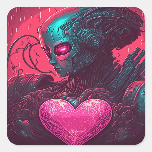 「サイバーバレンタイン」のデザイン スクエアシール (正面)