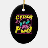 サイバーパグ | カッコいい Pug Dog セラミックオーナメント (正面)