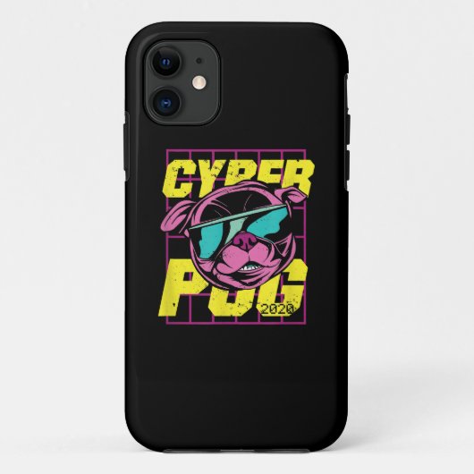 サイバーパグ | カッコいい Pug Dog Case-Mate iPhoneケース (裏面)