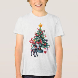 サイバーパンクなトナカイとクリスマスツリー トライブレンドＴシャツ